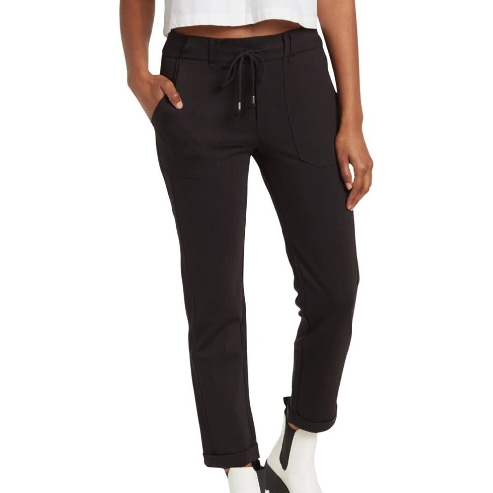 Democracy Ab Leisure High Rise Patch Pocket Utility Drawstring Pants Black Large